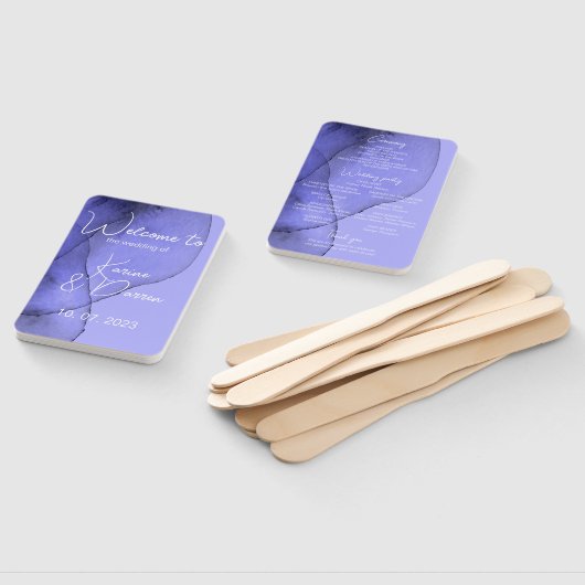 Blauwe vioollavendel handwaaier (Niet-gemonteerd)