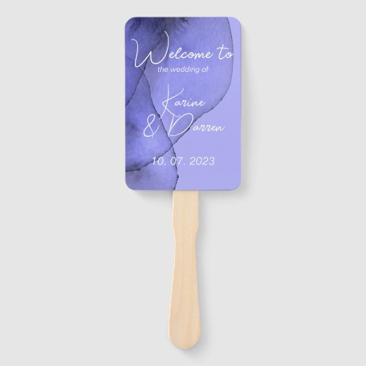 Blauwe vioollavendel handwaaier (Voorkant)