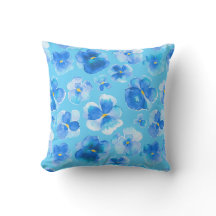 Blauwe viooltje bloem waterverf modern kunst kusse