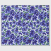 Blauwe Viooltjes Bloemen Cadeaupapier (Vlak)