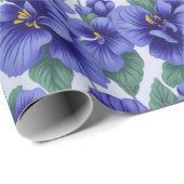 Blauwe Viooltjes Bloemen Cadeaupapier (Rol Hoek)