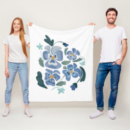 Blauwe Viooltjes Bloemen Esthetische Viooltjes Fleece Deken