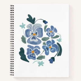 Blauwe Viooltjes Bloemen Esthetische Viooltjes Notitieboek