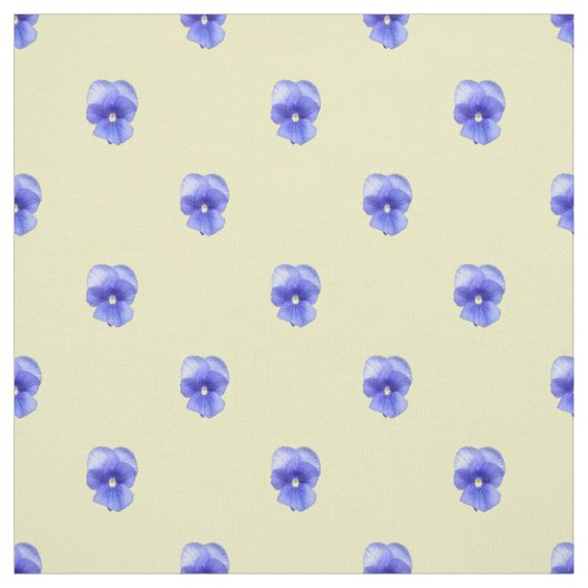 Blauwe Viooltjes op Geel - Stof (Swatch)