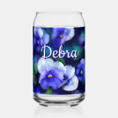 Blauwe Viooltjes Viooltje Bloem Persoonlijk Gesche Blikvorm Glas (Achterkant)