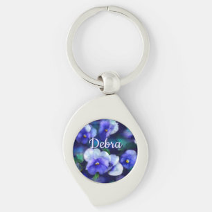 Blauwe Viooltjes Viooltje Bloem Persoonlijk Sleutelhanger