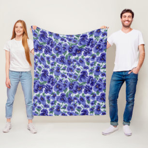 Blauwe viooltjesbloemen fleece deken