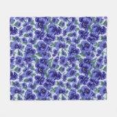 Blauwe viooltjesbloemen fleece deken (Voorkant (Horizontaal))