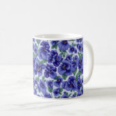 Blauwe viooltjesbloemen koffiemok (Voorkant rechts)