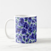 Blauwe viooltjesbloemen koffiemok (Links)