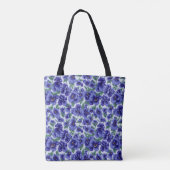 Blauwe viooltjesbloemen tote bag (Achterkant)