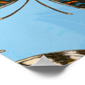 Blauwe viooltjesvlinder patroon poster (Hoek)