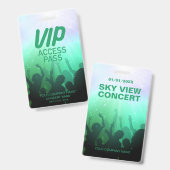 Blauwe VIP All Access Concert Badge (Voor- en achterkant)