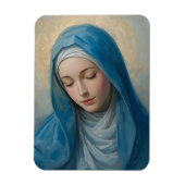 Blauwe VIrgin Mary Sympathy Opgevouwen koelkast Magneet (Verticaal)