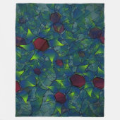 Blauwe virtuele bladen met notities, bladeren en r fleece deken (Voorkant)