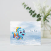 Blauwe Vis Ansichtkaart Briefkaart (Staand voorkant)