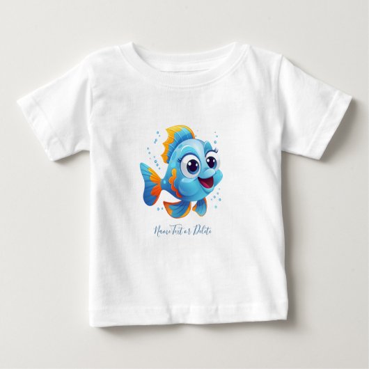 Blauwe vis Baby T-shirt (Voorkant)