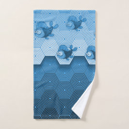 Blauwe vis bad handdoek