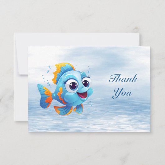 Blauwe vis bedankkaart (Voorkant)