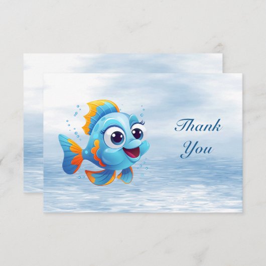 Blauwe vis bedankkaart (Voorkant / Achterkant)