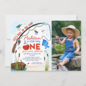 Blauwe Vis Boot Foto Ofishally Een 1e Verjaardag Kaart (Voorkant)