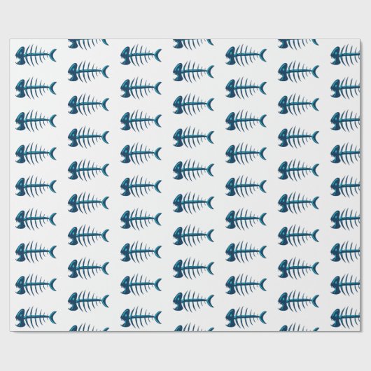 Blauwe vis Botten Gift Wrap om het even welke gele Cadeaupapier (Vlak)