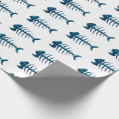 Blauwe vis Botten Gift Wrap om het even welke gele Cadeaupapier (Hoek)