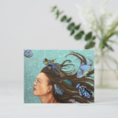 Blauwe vis briefkaart (Staand voorkant)