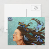 Blauwe vis briefkaart (Voorkant / Achterkant)