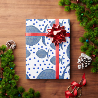 Blauwe vis cadeaupapier