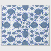 Blauwe vis cadeaupapier (Vlak)