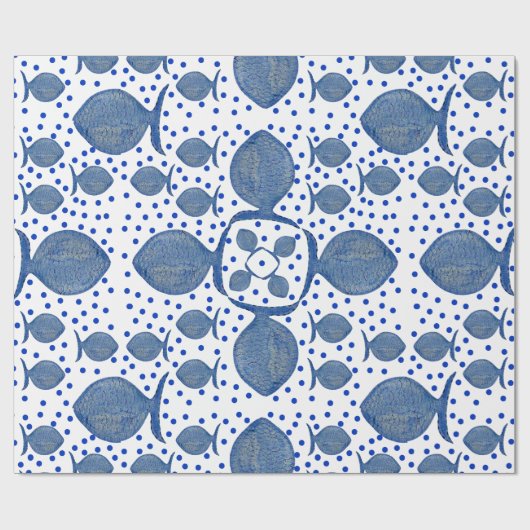 Blauwe vis cadeaupapier (Vlak)