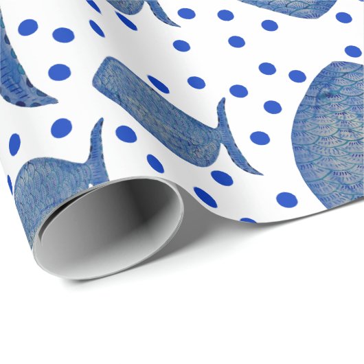 Blauwe vis cadeaupapier (Rol Hoek)