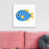 Blauwe vis canvas afdruk (Insitu (Woonkamer))