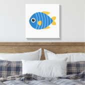 Blauwe vis canvas afdruk (Insitu (Slaapkamer))