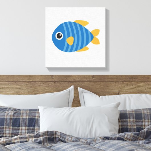 Blauwe vis canvas afdruk (Insitu (Slaapkamer))