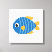 Blauwe vis canvas afdruk (Voorkant)