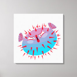 Blauwe vis canvas afdruk