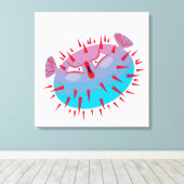 Blauwe vis canvas afdruk (Insitu (Houten vloer))