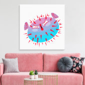 Blauwe vis canvas afdruk (Insitu (Woonkamer))