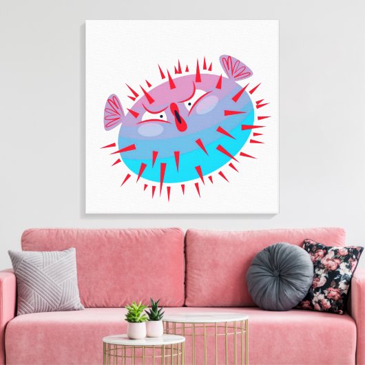 Blauwe vis canvas afdruk (Insitu (Woonkamer))