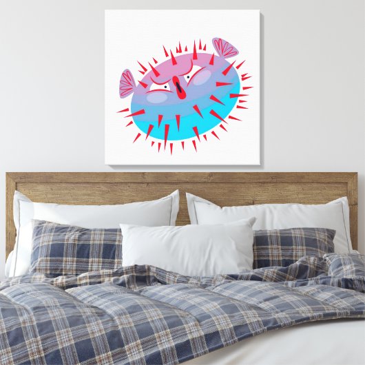 Blauwe vis canvas afdruk (Insitu (Slaapkamer))