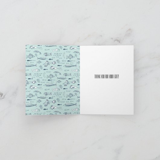 Blauwe vis, dank je bedankkaart (Binnen)