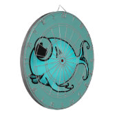 Blauwe vis dartbord (Voorkant Links)
