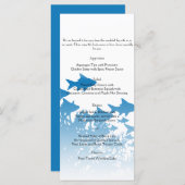 Blauwe vis en koraal bruiloft Menu (Voorkant / Achterkant)