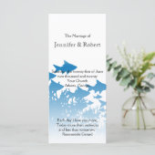 Blauwe vis en koraal bruiloft programma programmakaart (Staand voorkant)