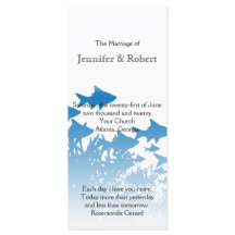 Blauwe vis en koraal bruiloft programma