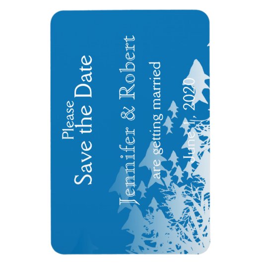 Blauwe vis en koraal bruiloft Save the Date Magneet (Verticaal)