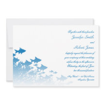 Blauwe vis en koraal bruiloft uitnodiging