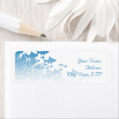 Blauwe vis en koraal etiket (Insitu)